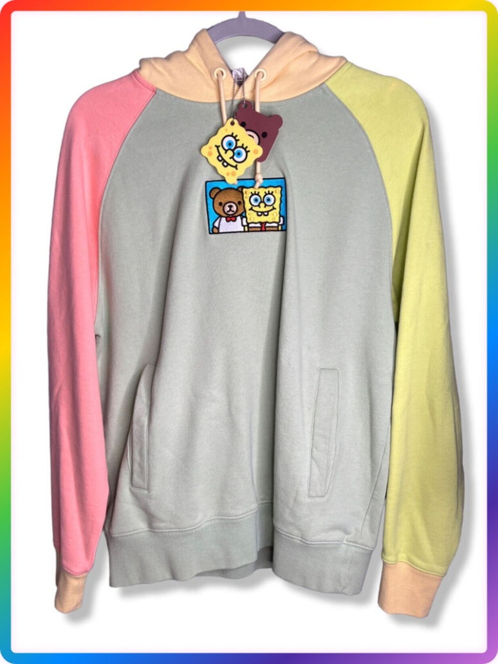Teddy Fresh x SpongeBob Colorblock Hoodie Small 2020 Limited Designer NWT